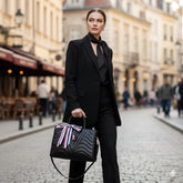 Argyle Quilted Double Handle Square Bag for women